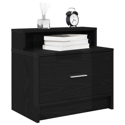 vidaXL Nočný stolík so zásuvkou čierny dub 51x31x47 cm