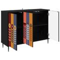 vidaXL Servírovacia skriňa ESSEN Čierny dub 102 x 33 x 76 cm