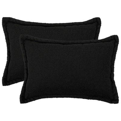 vidaXL Poťah na podložku 2 pcs HOUTEN Čierna 30 x 50 cm Bouclé