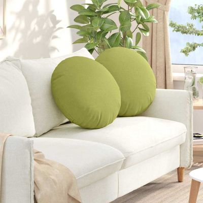vidaXL Vankúše na sedenie 2 pcs Svetlo zelená Ø50 x 19 cm látka