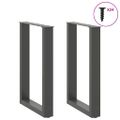 vidaXL Nohy k jedálenskému stolu v tvare U, 2 ks, antracitové, 50 x (72-73) cm, oceľ