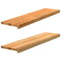 vidaXL Okenný parapet 2 ks svetlohnedá 100x30x2 cm dubový masív