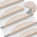 vidaXL Schodové rohože 5 ks 56x17x3 cm béžové, polkruhové