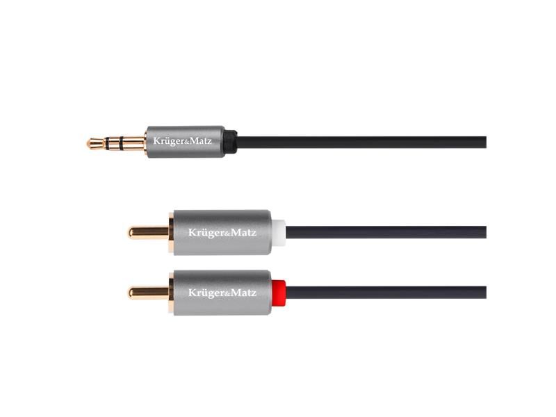 Kábel Jack 3.5mm stereo/2x Cinch 1m KRUGER & MATZ KM1218 Basic
