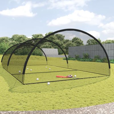 vidaXL Sieť na baseballové odpaly čierna 900x400x250 cm polyester