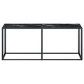 vidaXL Konzolový stolík čierny mramor 180x35x75,5 cm tvrdené sklo