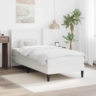 vidaXL Rám postele s matracom Biela 90 x 190 cm Umelá koža