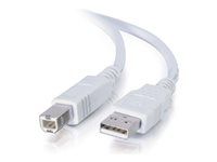 C2G - Kábel USB - USB (M) na USB typ B (M) - 100 mA - 3 m - lícna, obojsmerný, up to 480 Mbps - biela