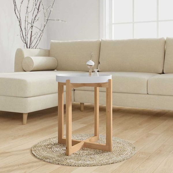 vidaXL Konferenčný stolík biely 41x41x48,5cm sprac. drevo a borovica