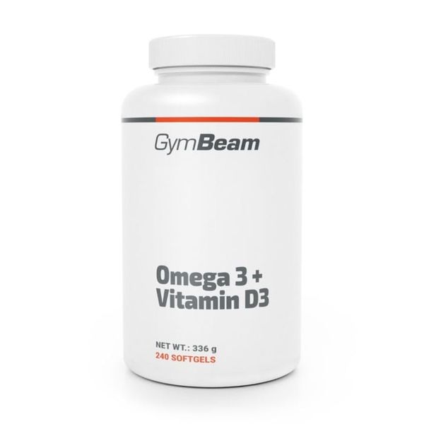 Omega 3 + vitamín D3 - GymBeam, 240 kaps.