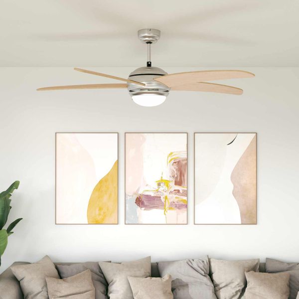 vidaXL Stropný ventilátor s osvetlením Ø 130 cm Sonoma