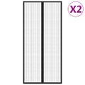 vidaXL Závesy proti hmyzu s magnetickými blokmi 2ks čierne 220x110 cm