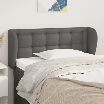 vidaXL Čelo postele so záhybmi sivé 93x23x78/88 cm umelá koža