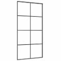 vidaXL Posuvné dvere čierne 102,5x205 cm ESG sklo a hliník
