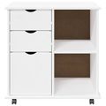 vidaXL Koliesková skriňa 63,5 x 39 x 65,5 cm Masívne borovicové drevo