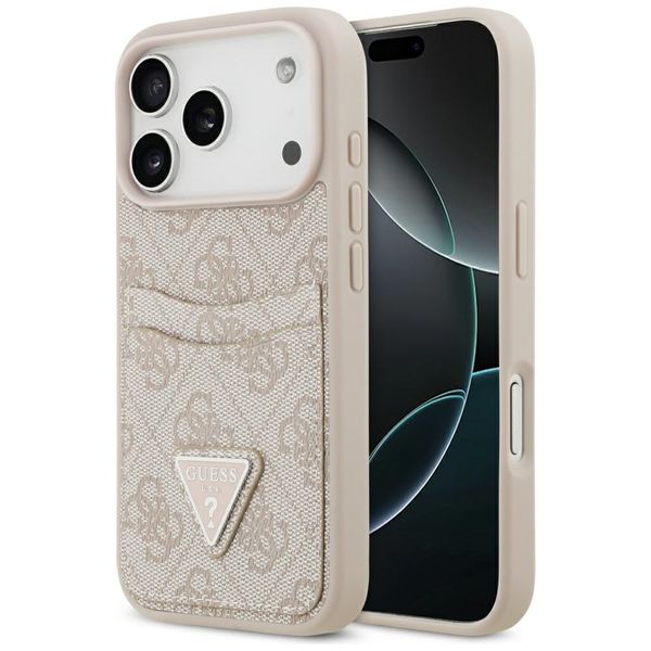 Puzdro Guess 4G Double Card Triangle pre iPhone 17 Pro ružové