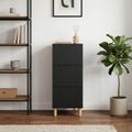 vidaXL Zásuvkový kabinet Čierna 33 x 34,5 x 90 cm Kompozitné drevo