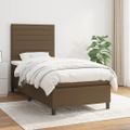 vidaXL Boxspring posteľ s matracom tmavohnedá 90x190 cm látka