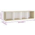 vidaXL TV skrinky 3 ks biele a dub sonoma 142,5x35x36,5 cm drevotrieska