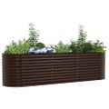 vidaXL Zvýšený záhon Hnedá 320 x 80 x 81 cm Oceľ