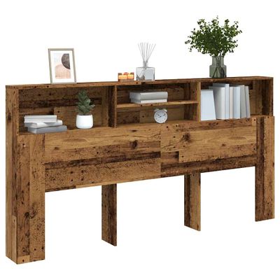 vidaXL Skrinka na čelo postele staré drevo 200x19x103,5 cm komp. drevo