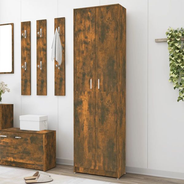 vidaXL Šatník do chodby dymový dub 55x25x189 cm spracované drevo