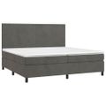 vidaXL Posteľný rám boxspring s matracom tmavosivý 200x200 cm zamat