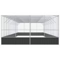 vidaXL Voliéra s nadstavcom strieborná 1246x414x212 cm oceľ