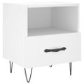 vidaXL Nočné stolíky 2 ks biele 40x35x47,5 cm kompozitné drevo