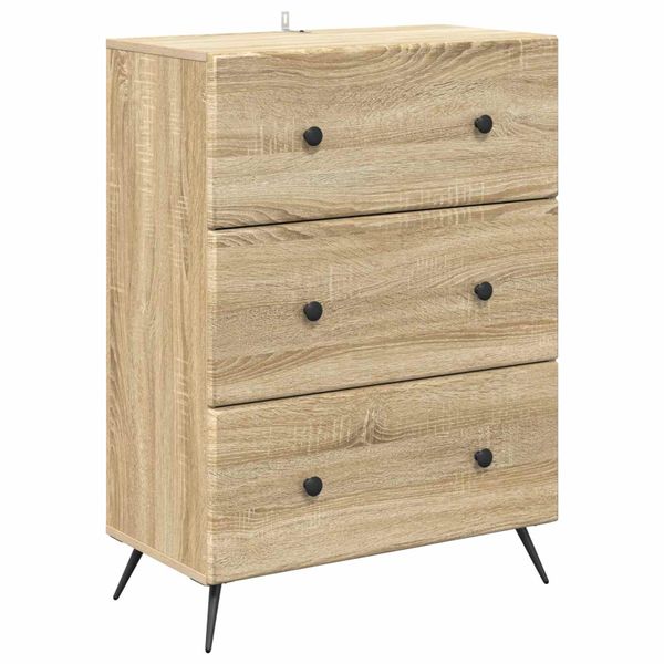 vidaXL Zásuvkový kabinet Dub sonoma 66 x 34,5 x 90 cm Kompozitné drevo