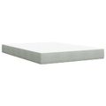 vidaXL LED boxspring posteľ s matracom Svetlosivá 140 x 200 cm Zamat