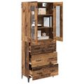 vidaXL Highboard Staré drevo 69,5 x 34 x 180 cm Kompozitné drevo