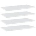 vidaXL Prídavné police 4ks, lesklé biele 60x30x1,5cm, kompozitné drevo