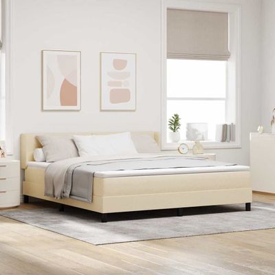 vidaXL Posteľ s pružinovým rámom Krémová 200 x 180 cm látka
