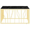 vidaXL Konferenčný stolík zlatý 80x80x40 cm nerezová oceľ a sklo