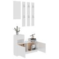 vidaXL Nábytok do chodby, lesklý biely 100x25x76,5cm, kompozitné drevo