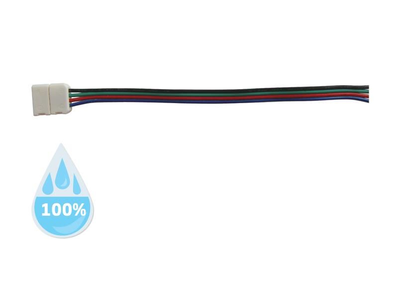Konektor nepájivý pre RGB LED pásiky 5050 30,60LED/m o šírke 10mm s vodičom, vodeodolný IP68