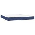 vidaXL Posteľný rám boxspring s matracom modrý 180x200 cm látka