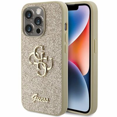 Puzdro Guess pre iPhone 15 Pro 6,1" GUHCP15LHG4SGD zlatá HC Fixed Glitter Big 4G