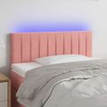 vidaXL Čelo postele s LED ružové 100x5x78/88 cm zamat