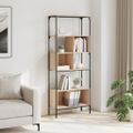 vidaXL Knižnica 5-poschodová dub sonoma 76x33x188,5cm kompozitné drevo
