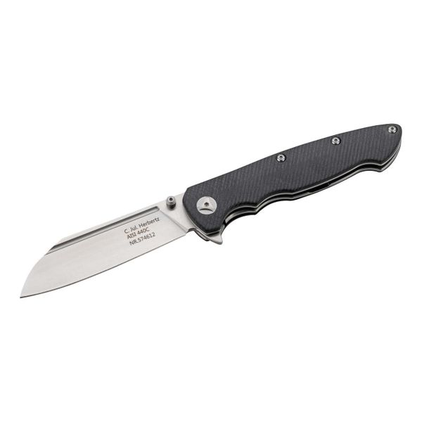 Herbertz 574612 jednoručný vreckový nôž 9cm Sheepfoot, G10, čierna