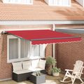 vidaXL Sklopná markíza Červená 350 x 250 cm Tkanina a hliník
