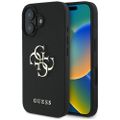 Puzdro Guess Hardcase PU so zrnitou štruktúrou Big 4G a klasickým logom pre iPhone 16 6,1" čierna