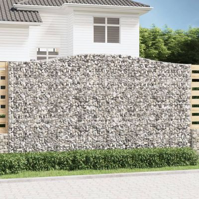 vidaXL Oblúkový gabionový kôš 25ks 400x50x220/240cm pozinkované železo