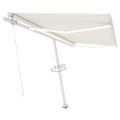 vidaXL Ručne zaťahovacia markíza s LED 450x350 cm krémová