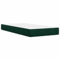 vidaXL Posteľný rám boxsping s matracom tmavozelený 90x200 cm zamat