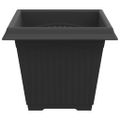vidaXL Štvorcový črepník na kvety 6 ks Čierna 38 x 38 x 30 cm Plast