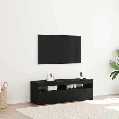vidaXL TV skrinka s LED Čierny dub 120 x 35 x 40 cm Kompozitné drevo