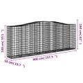 vidaXL Oblúkové gabionové koše 10 ks 400x50x140/160 cm pozink. železo
